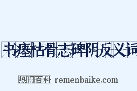 书瘗枯骨志碑阴反义词是什么意思的图片
